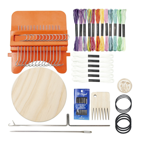 Darning Mini Kits Machine with Threads, Complete Kit for Beginners Quickly Mending Jeans Socks, Patterns
