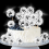 24 PCS Disco Ball Cupcake Toppers Picks Reflective Mirror Cake Decorations Silver 5