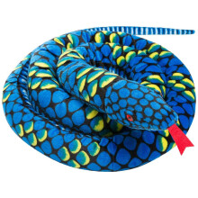 Plüsch-Riesenschlange, realistisches Stofftier, rote Augen, Spielzeug, Geschenke für Jungen und Mädchen, 110 Zoll, Blau