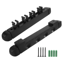4 Holes Wall Mounted Hardwood Billiard Cue Rack Pool 6 Clips Holder Bracket Accessories