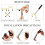 Retractable Billiard Cue Stick Bridge with 3Pcs Removable Brass Head Table Pool Accessories,Gold 6