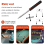 Retractable Billiard Cue Stick Bridge with 3Pcs Removable Brass Head Table Pool Accessories,Silver 7