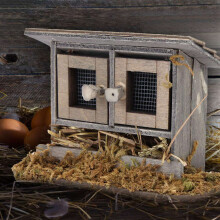 1/12 Scale Dollhouse Miniature Wooden Chicken Coop Hen House for Garden Decorative Accessories