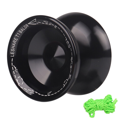 Yoyo Unresponsive Competitive Yo-Yo,Alloy for Beginners,Easy Practise Tricks,with Strings,Black 1