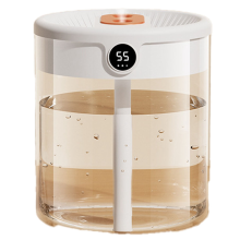H2O Air Humidifier Double Nozzle with LCD Humidity Display,White