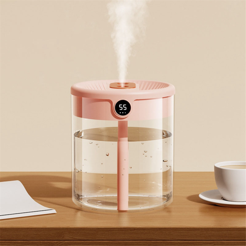 H2O Air Humidifier Double Nozzle with LCD Humidity Display,White 2