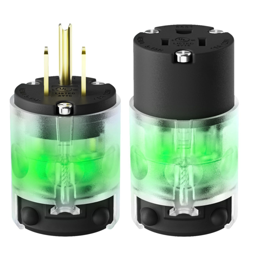 Lighted Straight Blade Electrical Plug and Connector Set (US) 2