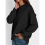 Damen Oversize Pullover Langarm Schwarz XL 7