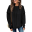 Damen Oversize Pullover Langarm Schwarz XL 4