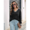 V-Neck Regular Fit Knit Sweater Black L 7