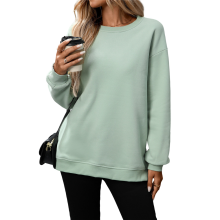 Damen Sweatshirt mit Rundhalsausschnitt und langen Ärmeln, Bean Green, S