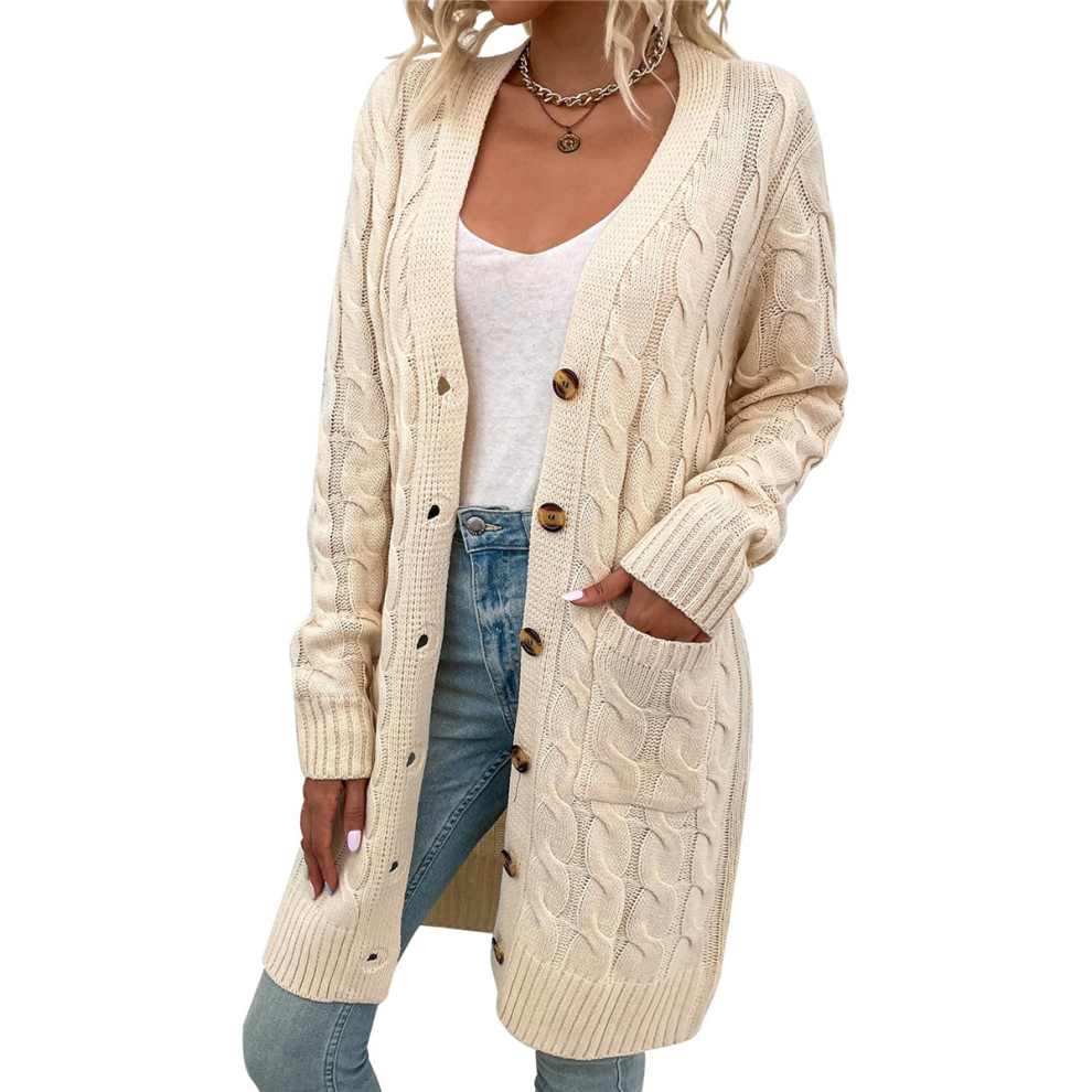 Women's knitted jacket Cream White S-image-OPC-PJQMV6D-NEW