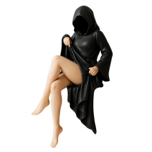 Mysterious Gothic Statue Black Robe Figure Sculpture 15cm