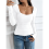 Square Neck Ribbed Knit Basic Teen White M 8