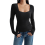 Basic Teen Rippstrick mit quadratischem Ausschnitt 2