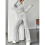 Womens Cute Long Sleeve Lounge Set Light Gray L 8