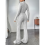 Womens Cute Long Sleeve Lounge Set Light Gray L 7