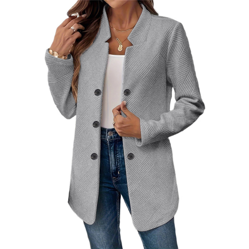 Damen Stehkragenjacke Grau L 2
