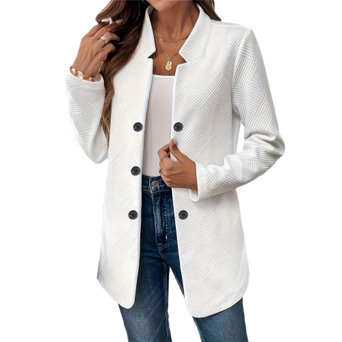 Women's Stand Collar Jacket White XL 2