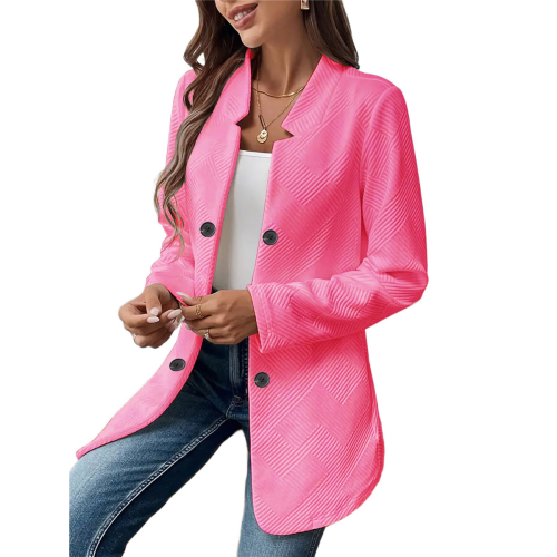 Women's Stand Collar Jacket Rose Red L 2