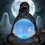 Grim Reaper Statue with Flying Bats Crystal Ball 3