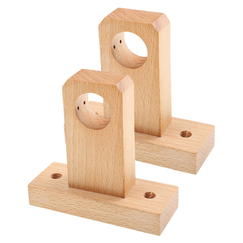 2-Pack Natural Wood Curtain Rod Brackets
Sturdy Wall-Mounted Support Hook 1