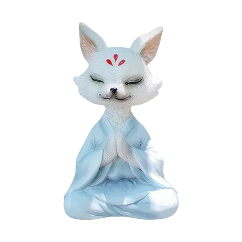 Nine-Tailed Figurines Decor White