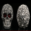 Handmade LED Eyes Resin Skull Head Statues Figurines 6