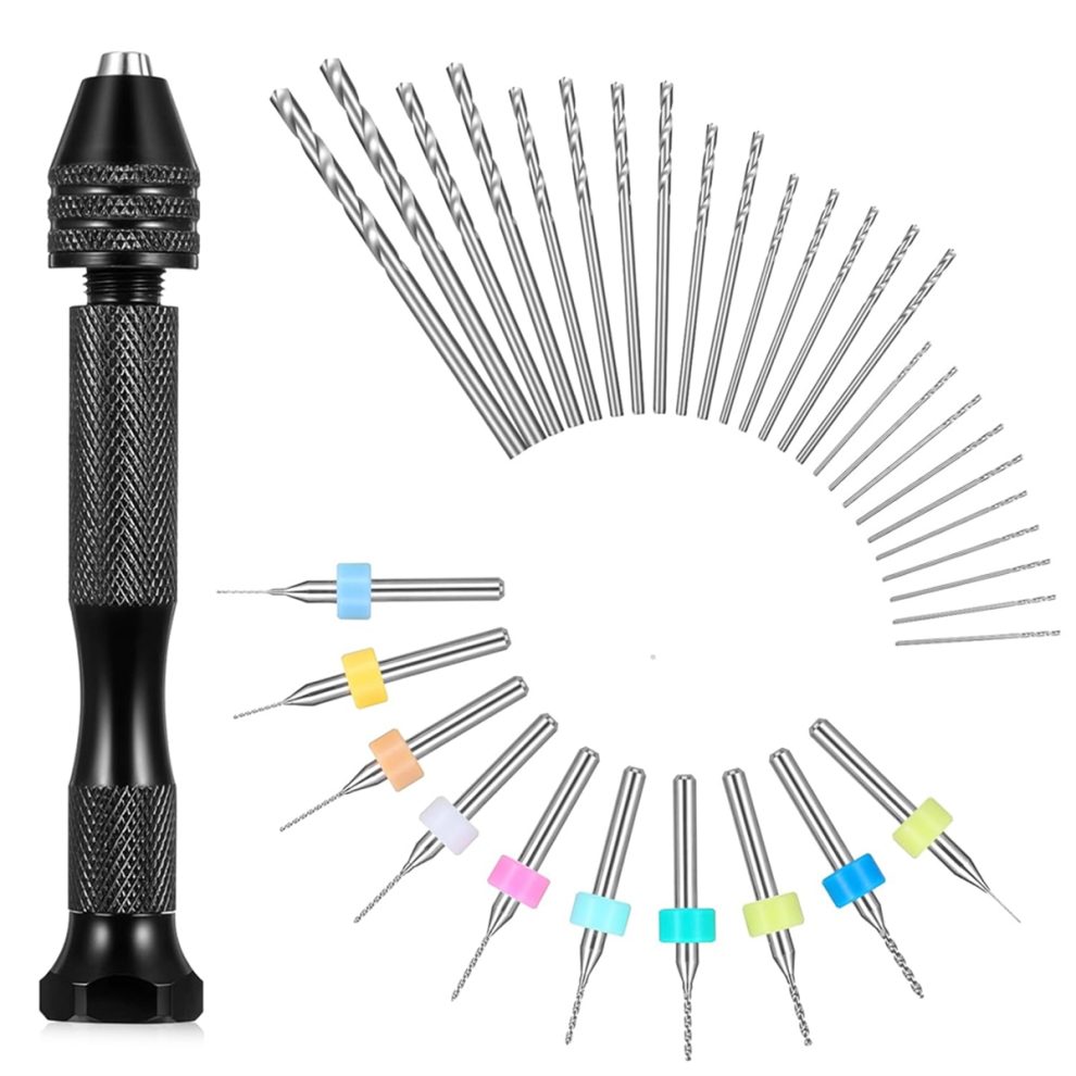 36Pcs Hand Drill Bits Set Metal Pin Vise With Small Pcb 4853461143856
