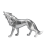 Wolf Statue Animal Figurine Sculpture Decoration Accessories Silver 1