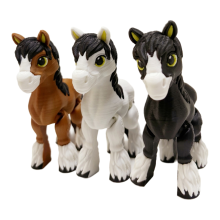 3D Printed Movable Figurine for Home Decor Desk 3pcs