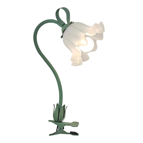 Clip on Light Flower Bedside Table Lamp,Gooseneck Reading Book 1
