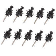 Guitar Strap Lock Set with Black Guitar Pins and Buckles for Electric and Acoustic Guitars