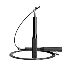 Skipping Rope with Adjustable Length, Non-Slip Aluminium Handles, Speed Rope for Fitness Training and Weight Loss (Black)