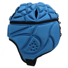 EVA stoßfestiger Fußballhelm mit Samtfutter, verstellbares Seil, Fußballkopfbedeckung für Erwachsene, Blau