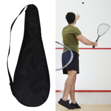 Squash-Schlägerhülle Tasche Leicht Gepolstert Mit Verstellbarem Schultergurt Schwarz