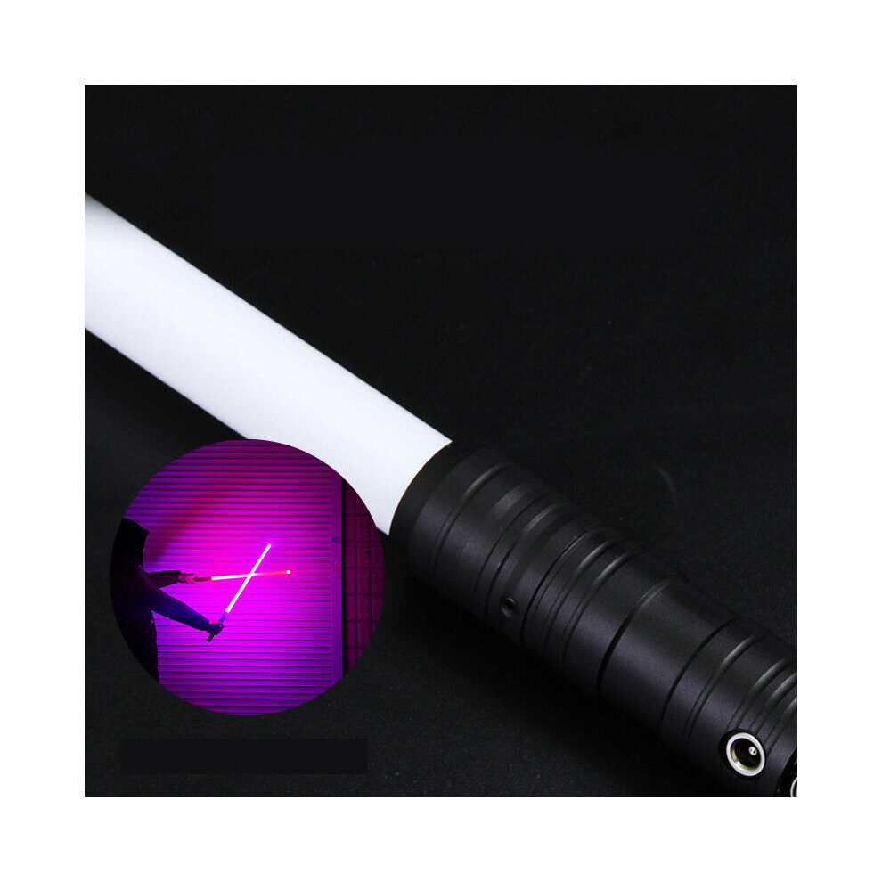 Greenzech (Black) Rgb 7 Colors 2-In-1 Led Light Usb Rechargeable Metal Handle Dueling Sound Light Saber Cosplay Stage Props