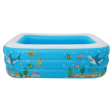 (Dual-layer 120x87x45cm) 120-150CM Family Inflatable Swimming Pool 3-Ring Thicken Summer Backyard Inflate Bathtub for Kids Adults Babies