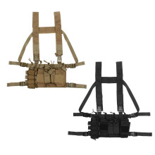 (Black) 52x65cm Nylon Universal Chest Rig Hunting Vest with 223/308 Pouches 2 Colors