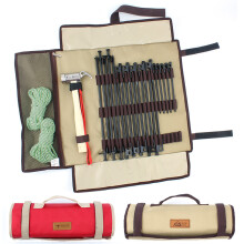 (Red) Camping Peg Bag Equipment Storage Bag Handheld Storage Bag Outdoor Camping Climbing Tent Peg Storage Bag