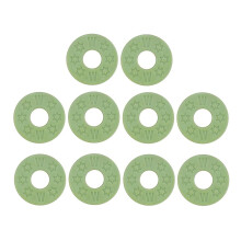 10 Pieces Green Rubber Strap Lock Washers for Acoustic Electric Guitar Bass, 25mm Gasket Cushion for Secure Strapping