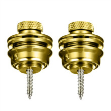 Guitar Strap Button Lock Straplocks for Acoustic Electric Bass Guitars, Golden Color, Durable Guitar Accessories