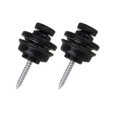 Guitar Parts - 2 Pcs Flat Head Bass Strap Lock Skidproof Locking Pegs Pins, One Size, Noir Color