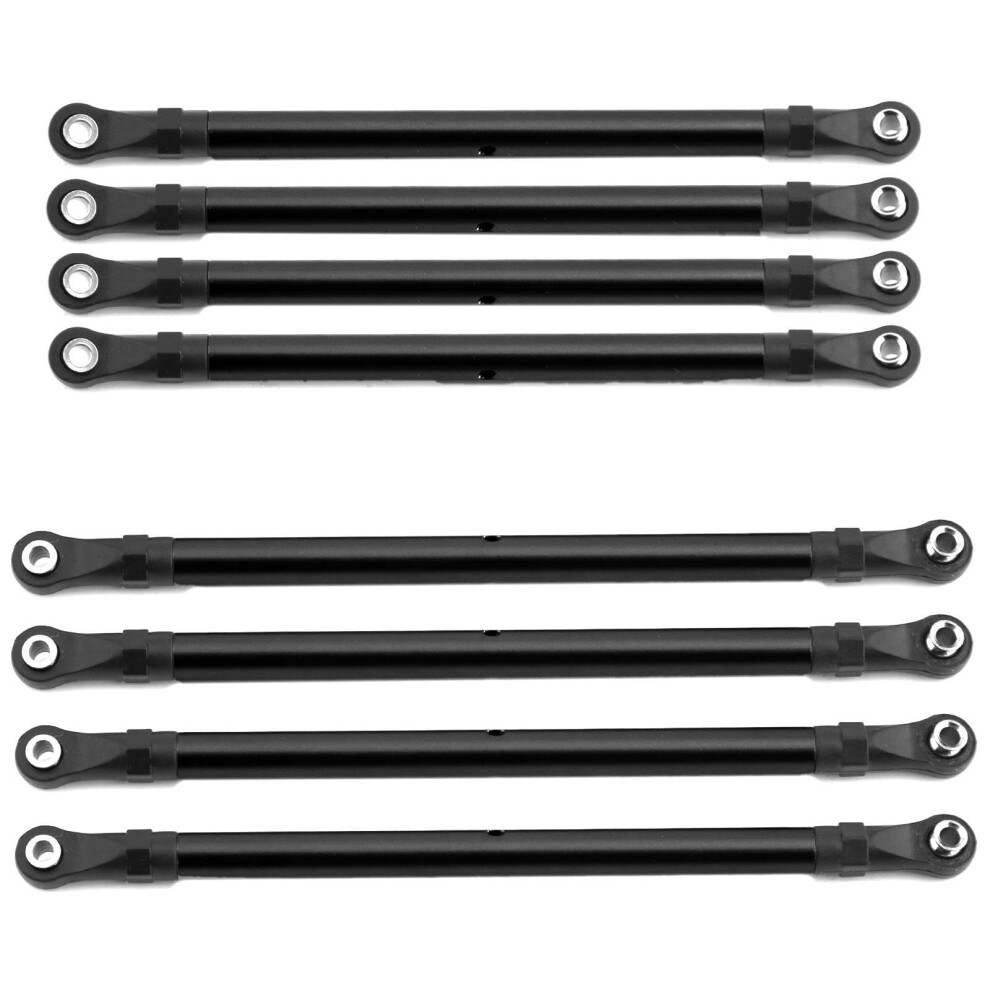 Aluminum Alloy Tie Rod Set For Axial Scx10 90046 Traxxas Trx4 1/10 Rc Crawler Car, 313Mm Wheelbase, Black 6482260740157