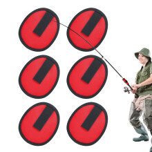 Fish Hook Covers 6 Pieces, 10 cm Portable Hook Protector for Ice Trolling Hooks, Bait Protection Storage in Red