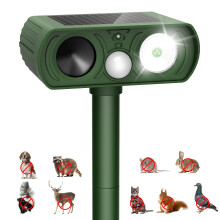 Solar Ultrasonic Animal Repellent Outdoor Device with Motion Detection, Waterproof for Cats, Dogs, Raccoons, and Squirrels
