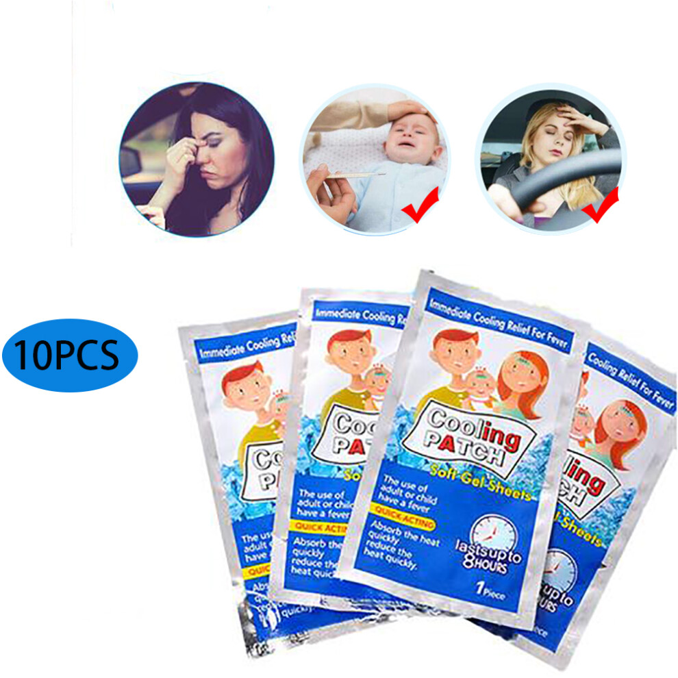 10Pcs Fever Cooling Pads Down Fever Ice Plaster