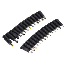 Conjunto universal de 28 conectores de enchufe para portátil, negro