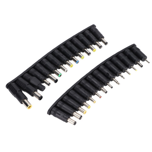 Universal Laptop Power Plug Kit, 28pcs, Black, Various Sizes