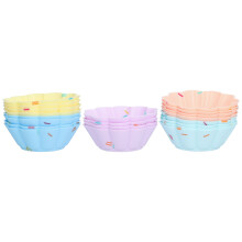 20Pcs Reusable Silicone Mini Cake Cup Mold Set for Baking, Multi用途